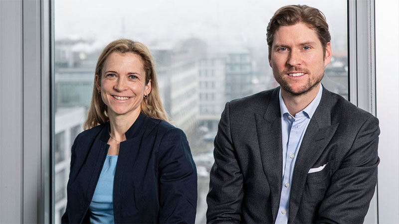 Maja Baumann and Björn Wettergren at Vontobel's head office in Zurich.